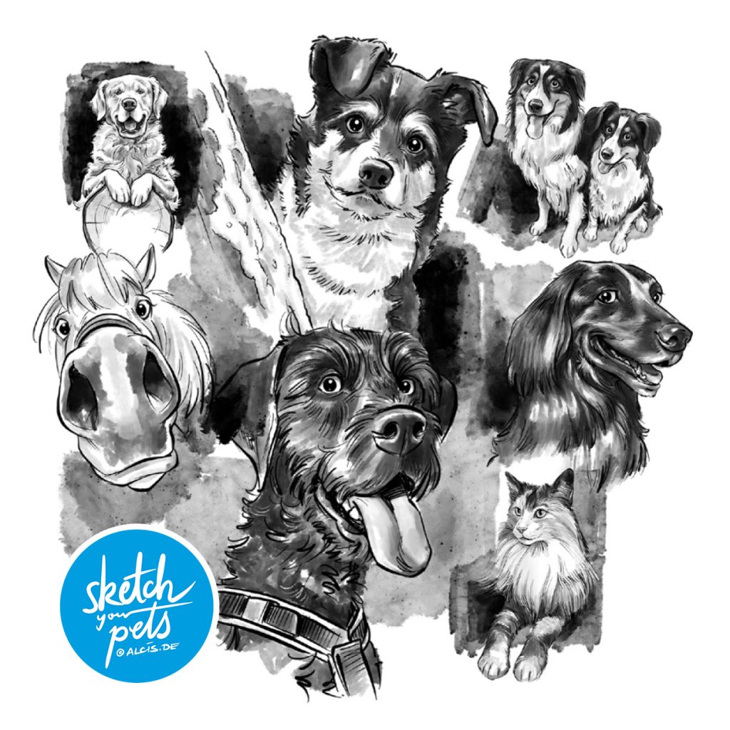 Alcis, Illustrator – SketchYourPets – Portraits von Hunden, Katzen und Pferden auf Bestellung